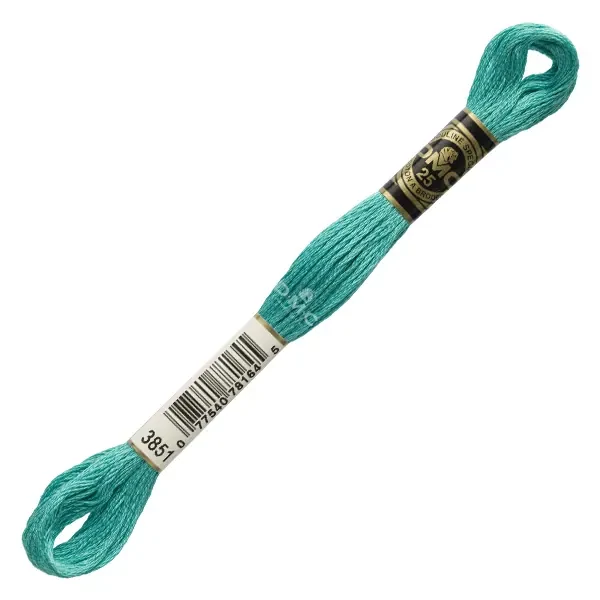 Vyšívacia niť, DMC Mouliné (rozdelená, 6 vlákien), 8 m - 197-3851, Bright Green - LT