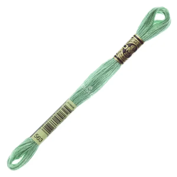 Vyšívacia niť, DMC Mouliné (rozdelená, 6 vlákien), 8 m - 206-563, Jade - LT