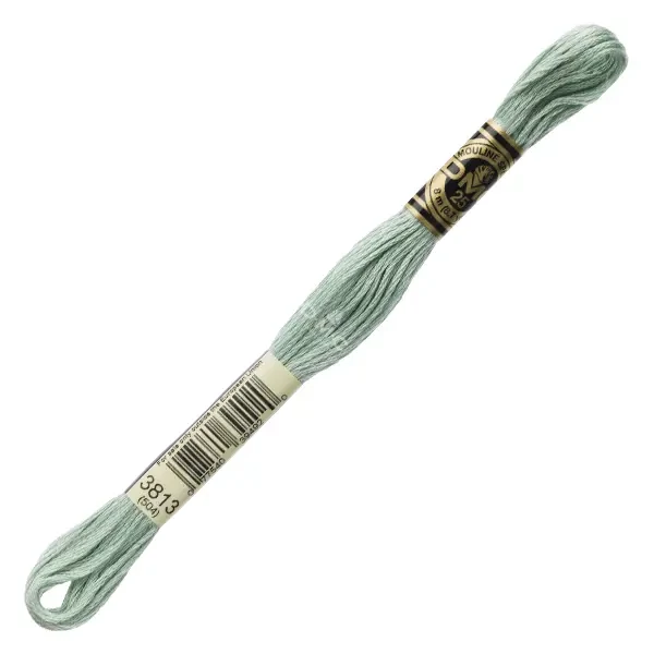 Vyšívacia niť, DMC Mouliné (rozdelená, 6 vlákien), 8 m - 214-3813, Blue Green - LT