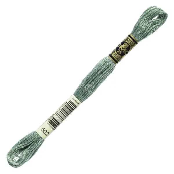 Vyšívacia niť, DMC Mouliné (rozdelená, 6 vlákien), 8 m - 216-502, Blue Green