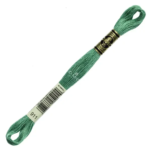 Vyšívacia niť, DMC Mouliné (rozdelená, 6 vlákien), 8 m - 224-911, Emerald Green - MED