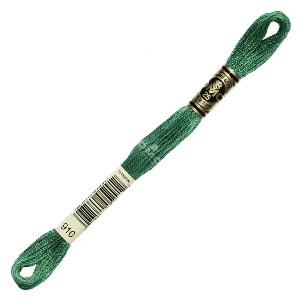 Vyšívacia niť, DMC Mouliné (rozdelená, 6 vlákien), 8 m - 225-910, Emerald Green - DK