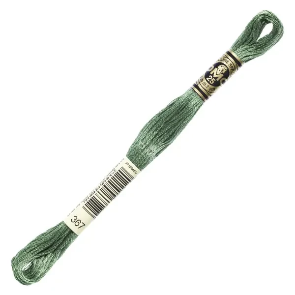 Vyšívacia niť, DMC Mouliné (rozdelená, 6 vlákien), 8 m - 231-367, Pistachio Green - DK