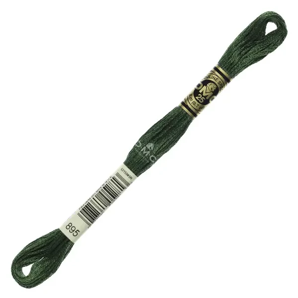 Vyšívacia niť, DMC Mouliné (rozdelená, 6 vlákien), 8 m - 244-895, Hunter Green - VY DK