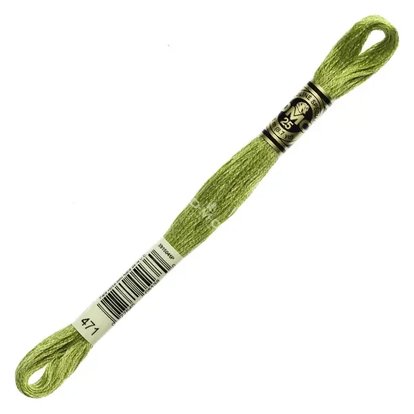 Vyšívacia niť, DMC Mouliné (rozdelená, 6 vlákien), 8 m - 259-471, Avocado Green - VY LT