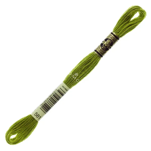 Vyšívacia niť, DMC Mouliné (rozdelená, 6 vlákien), 8 m - 275-581, Moss Green