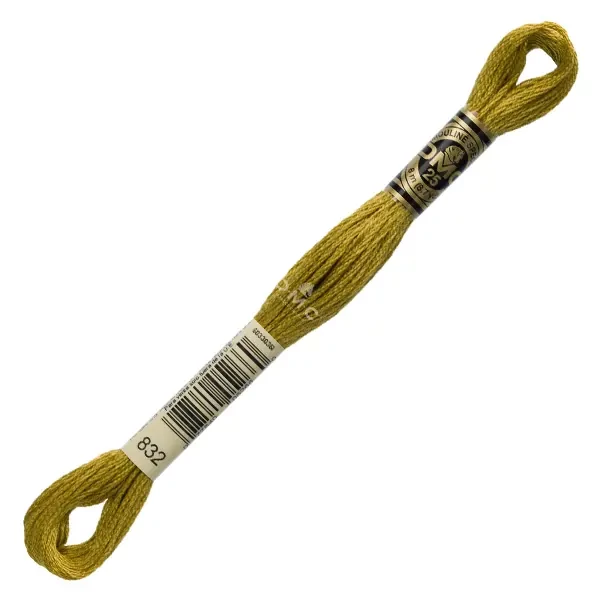 Vyšívacia niť, DMC Mouliné (rozdelená, 6 vlákien), 8 m - 298-832, Golden Olive