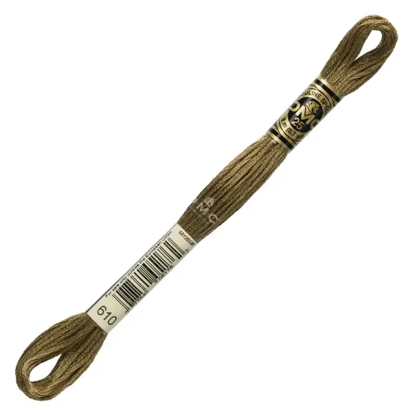 Vyšívacia niť, DMC Mouliné (rozdelená, 6 vlákien), 8 m - 311-610, Drab Brown - DK