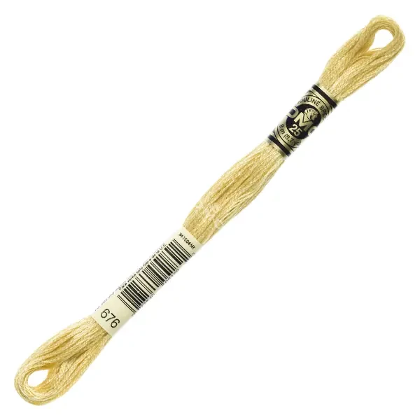 Vyšívacia niť, DMC Mouliné (rozdelená, 6 vlákien), 8 m - 316-676, Old Gold - LT