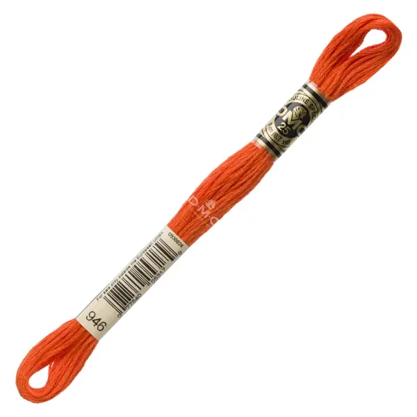 Vyšívacia niť, DMC Mouliné (rozdelená, 6 vlákien), 8 m - 355-946, Burnt Orange - MED