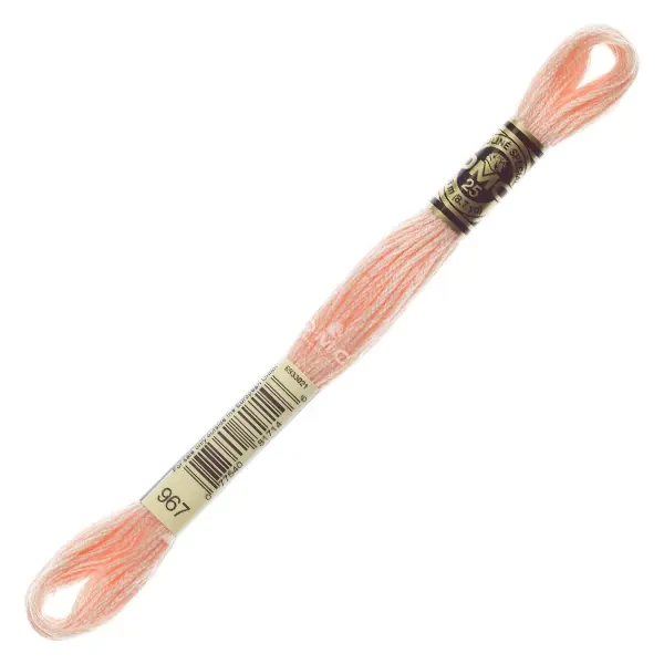 Vyšívacia niť, DMC Mouliné (rozdelená, 6 vlákien), 8 m - 357-967, Peach - LT