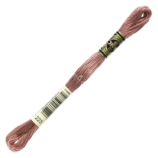 Vyšívacia niť, DMC Mouliné (rozdelená, 6 vlákien), 8 m - 384-223, Shell Pink - LT