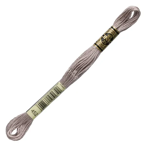Vyšívacia niť, DMC Mouliné (rozdelená, 6 vlákien), 8 m - 411-452, Shell Gray - MED