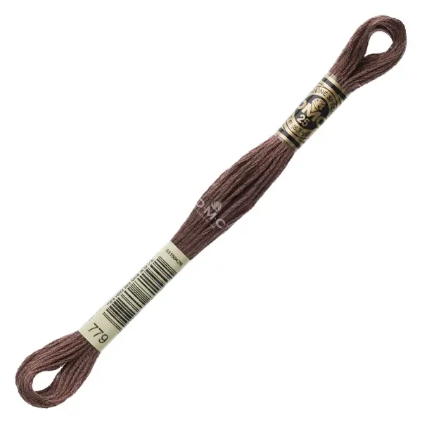 Vyšívacia niť, DMC Mouliné (rozdelená, 6 vlákien), 8 m - 415-779, Brown