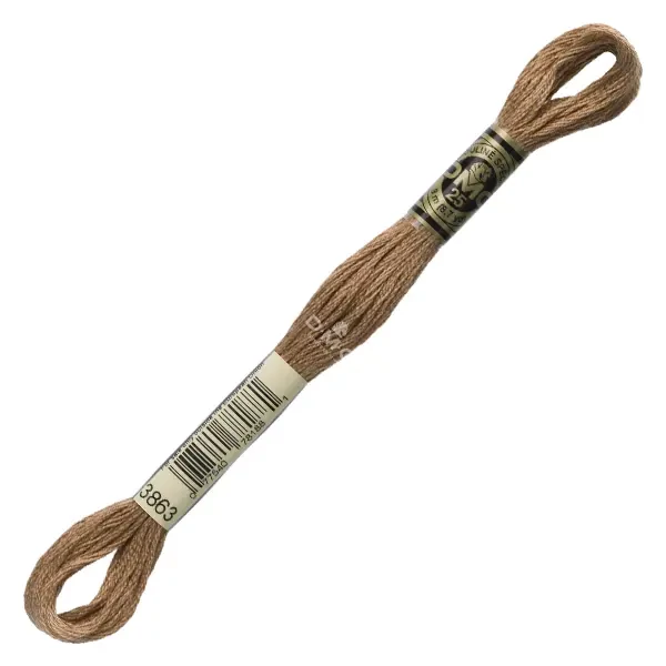 Vyšívacia niť, DMC Mouliné (rozdelená, 6 vlákien), 8 m - 431-3863, Mocha Beige - MED