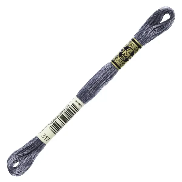 Vyšívacia niť, DMC Mouliné (rozdelená, 6 vlákien), 8 m - 479-317, Pewter Gray