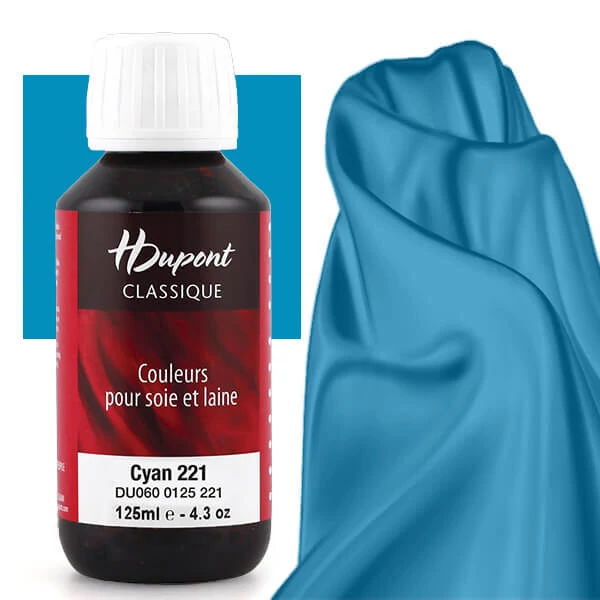 Naparovacia farba na hodváb H Dupont Classique 125 ml - 221 azúrová modrá, cyan