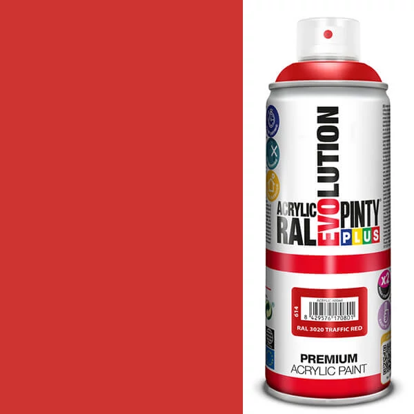 Akrylová farba v spreji, EVOLUTION lesklá, 400 ml - RAL3020 traffic red