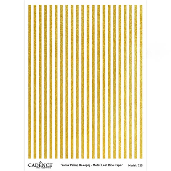Ryžový papier, Cadence, zlatá fólia, A3 - pruhovaný
