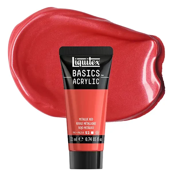 Akrylová farba Liquitex Basics, 22 ml - 345, metallic red