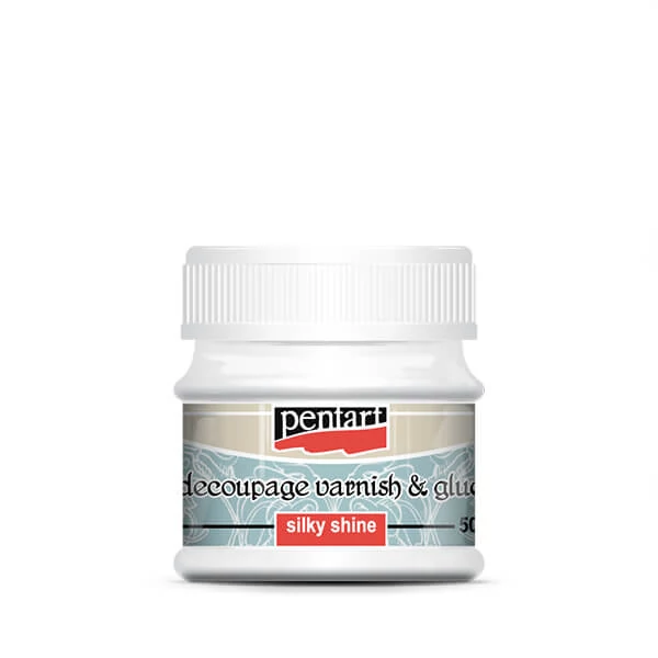 Lepidlo a lak na decoupage v jednom Pentart, 50 ml - s hodvábnym leskom