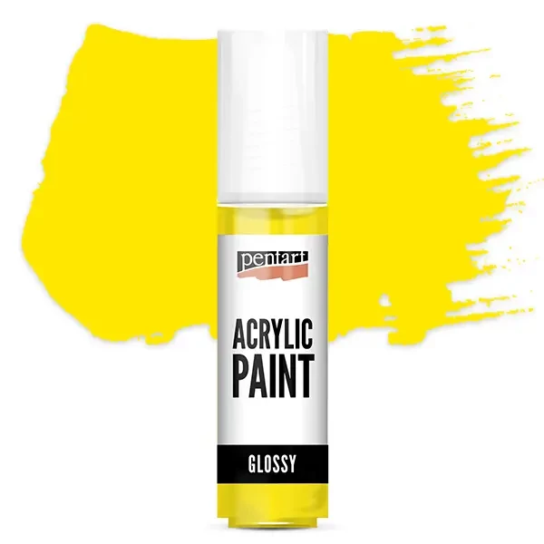Lesklá akrylová farba Pentart, 20 ml - žltá