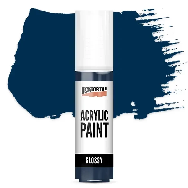 Lesklá akrylová farba Pentart, 20 ml - indigová modrá