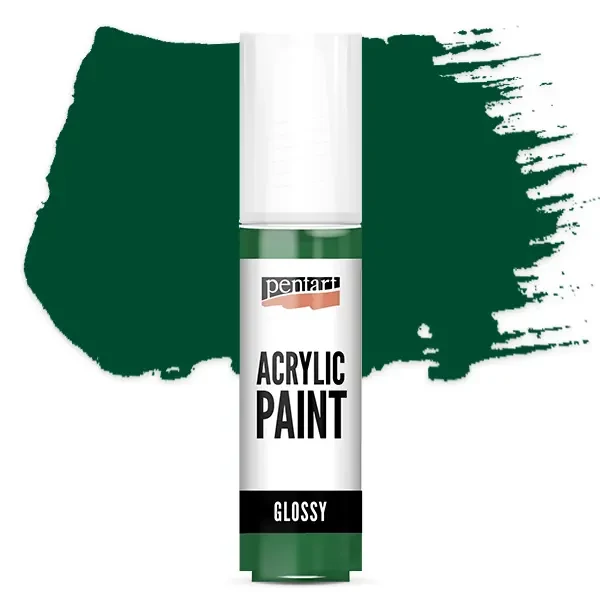 Lesklá akrylová farba Pentart, 20 ml - borovicovo zelená