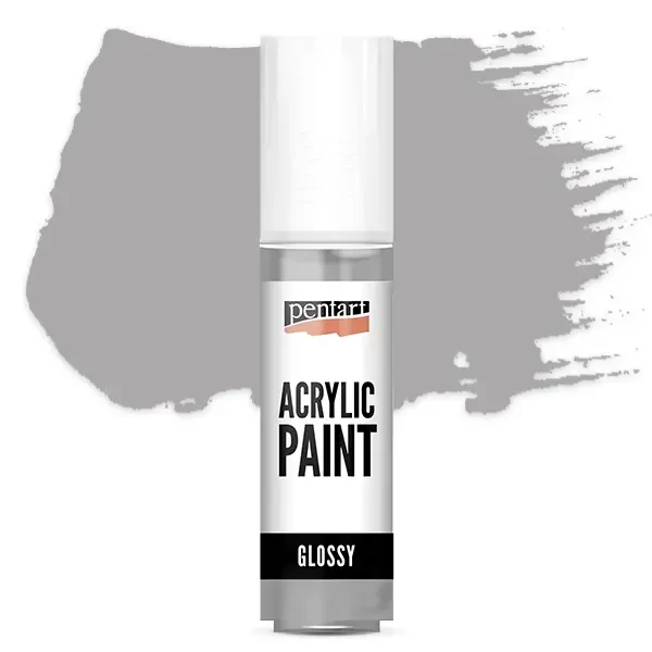 Lesklá akrylová farba Pentart, 20 ml - sivá