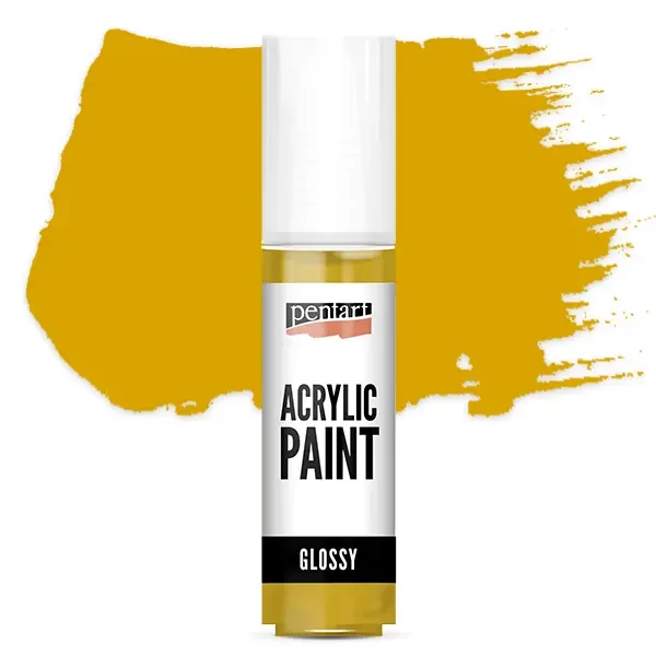 Lesklá akrylová farba Pentart, 20 ml - okr