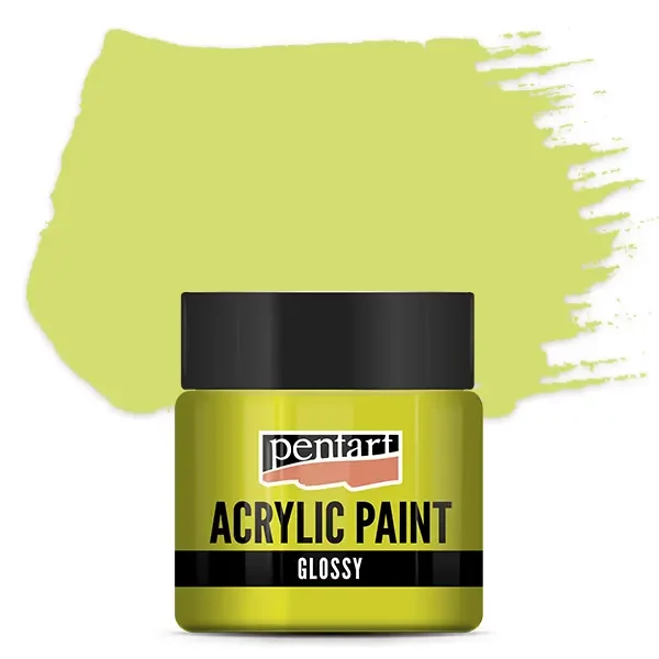 Lesklá akrylová farba Pentart, 50 ml – limetkovo zelená