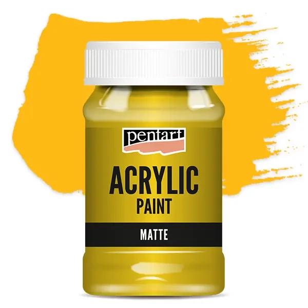 Matná akrylová farba Pentart, 100 ml - slnečná žltá