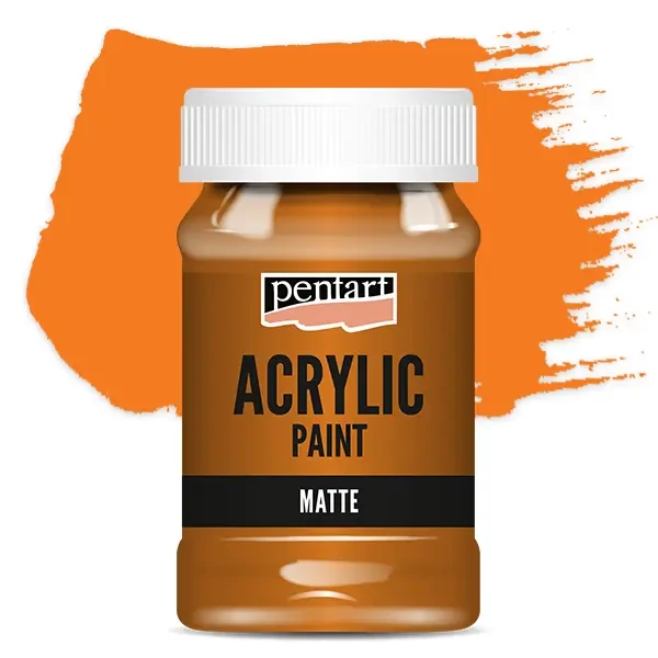 Matná akrylová farba Pentart, 100 ml - oranžová
