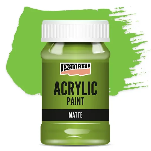 Matná akrylová farba Pentart, 100 ml - zelené jablko