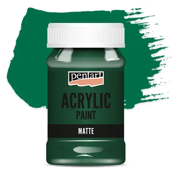 Matná akrylová farba Pentart, 100 ml - borovicovo zelená
