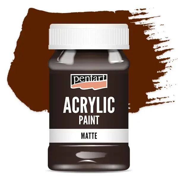 Matná akrylová farba Pentart, 100 ml - tmavohnedá