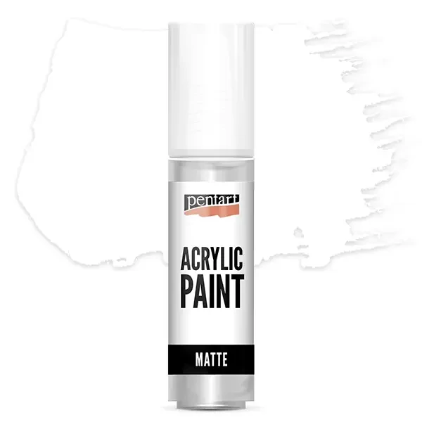 Matná akrylová farba Pentart, 20 ml - biela