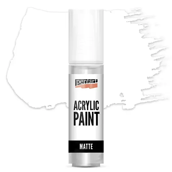 Matná akrylová farba Pentart, 20 ml - biela