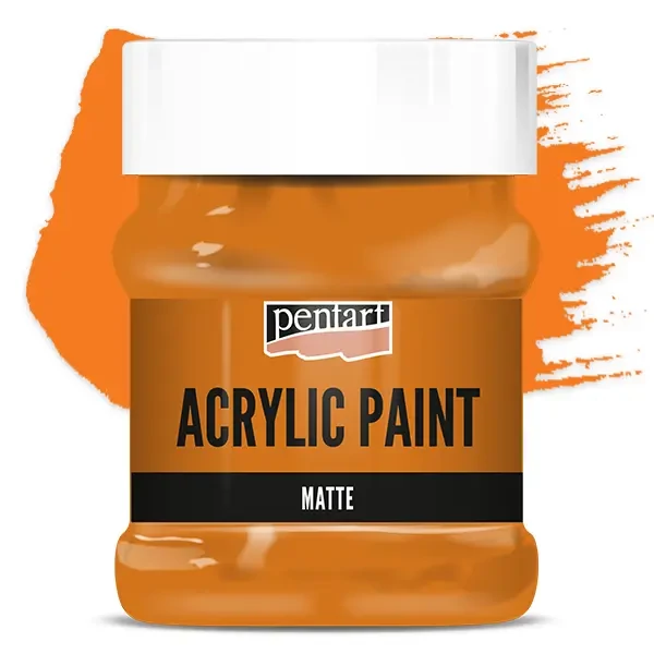 Matná akrylová farba Pentart, 230 ml - oranžová
