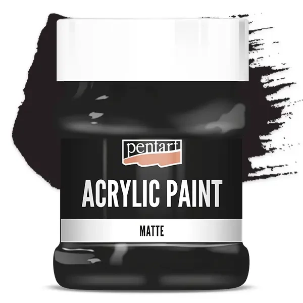 Matná akrylová farba Pentart, 230 ml - čierna