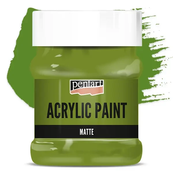 Matná akrylová farba Pentart, 230 ml - olivová