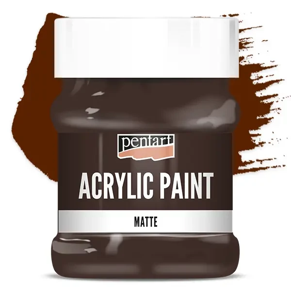 Matná akrylová farba Pentart, 230 ml - tmavo hnedá
