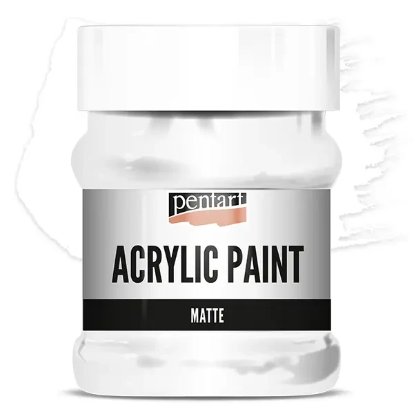 Matná akrylová farba Pentart, 230 ml - titánovo biela