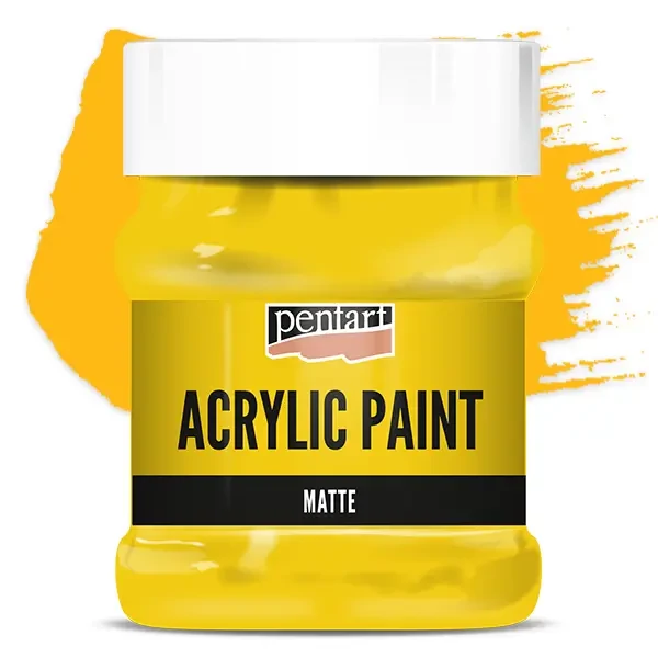 Matná akrylová farba Pentart, 230 ml - slnečná žltá