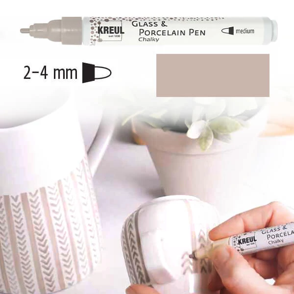 Sklenený a porcelánový popisovač, Kreul Chalky - 75 nugátová
