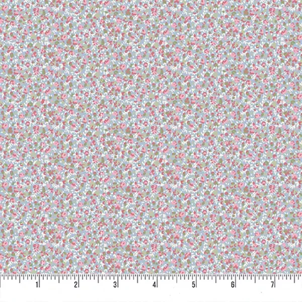 Patchworková tkanina - Makower - Petite Fleur 183/B Petals blue