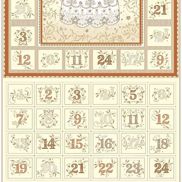 Patchworková tkanina - Makower - Christmas 25 Advent Angel Cream 042/Q, Panel, 60cm