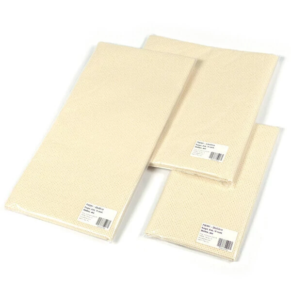 Kongré, Aida krížikové vyšívacie plátno, 14 count - ecru, 30x50 cm