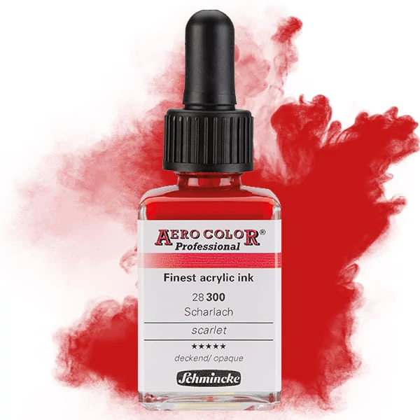 Farba do retušovacieho pištoľa Schmincke AERO COLOR Professional, 28 ml - 300, scarlet
