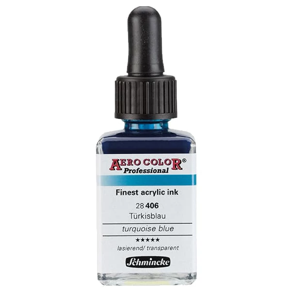 Farba do retušovacieho pištoľa Schmincke AERO COLOR Professional, 28 ml - 406, turquoise blue